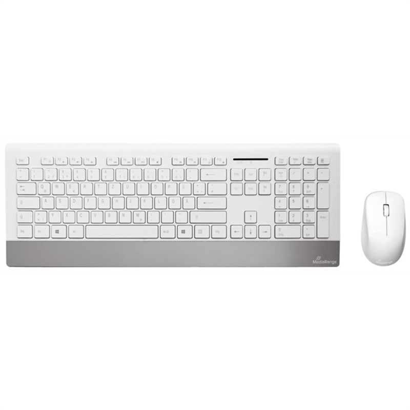 mediarange-funk-tastatur-und-maus-set-highline-qwertz-weiss/silber