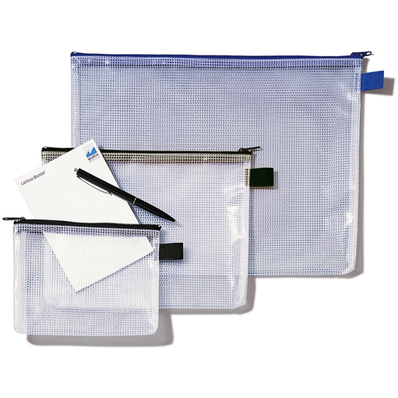 rexel-reissverschlusstasche-mesh-bag-a5-250-x-190-mm-farblos/blau-10-stueck