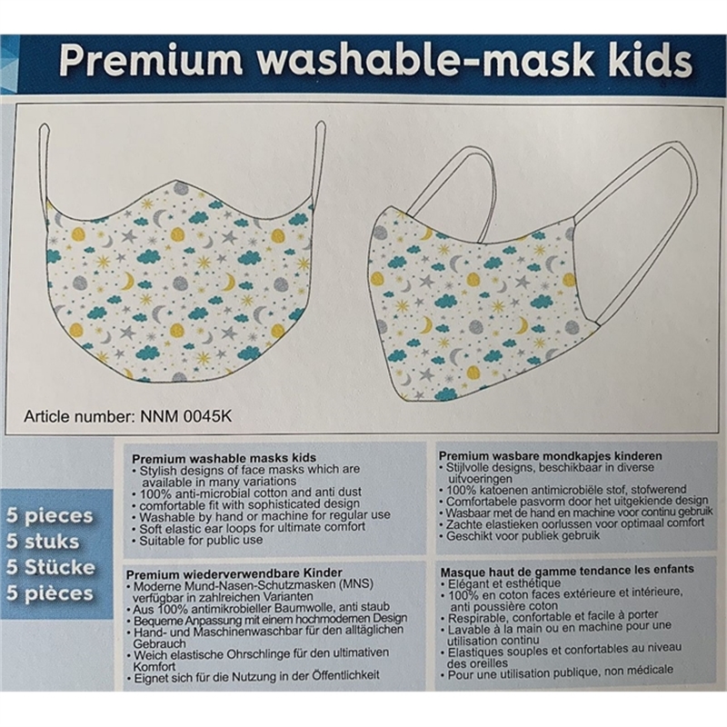 acropaq-m0045k-premium-washable-masks-kids-sweet-dreams-5-pcs