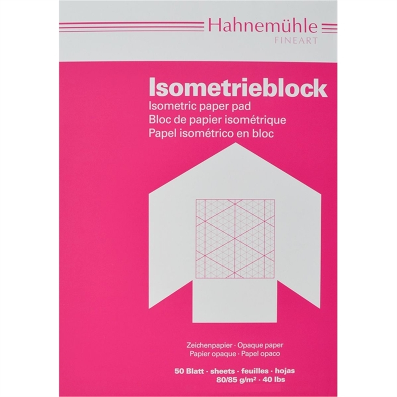 hahnemuehle-isometrieblock-a4-80/85-g/m-druckfarbe-blau-50-blatt