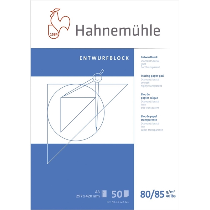 hahnemuehle-entwurfblock-fineart-diamant-spezial-a3-80/85-g/m-transparent-50-blatt