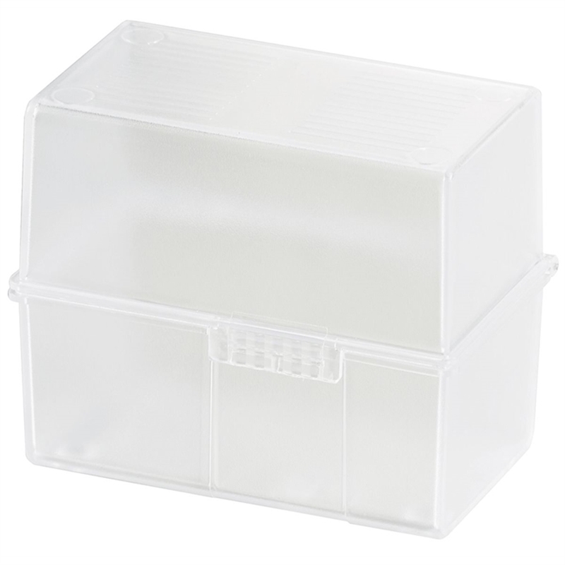 han-karteibox-din-a8-quer-fuer-200-karten-mit-stahlscharnier-transparent