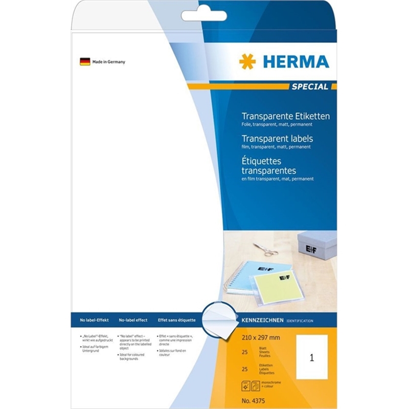 herma-etikett-farblaser/-kopierer-210-x-297-mm-transparent-matt-25-stueck