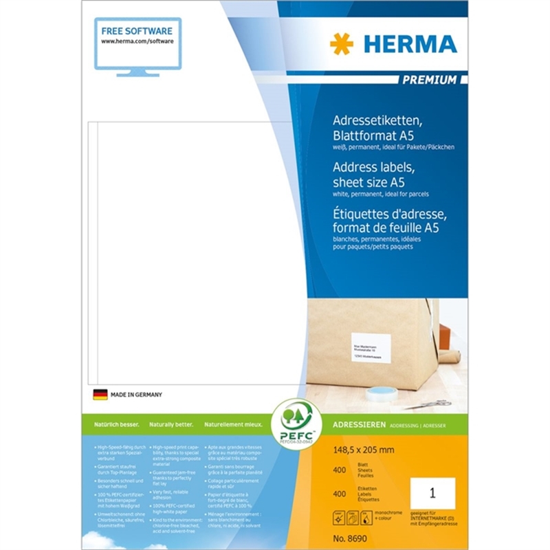 herma-etikett-super-print-inkjet/laser/kopierer-auf-a5-bogen-selbstklebend-papier-205-x-148-5-mm-weiss-400-stueck