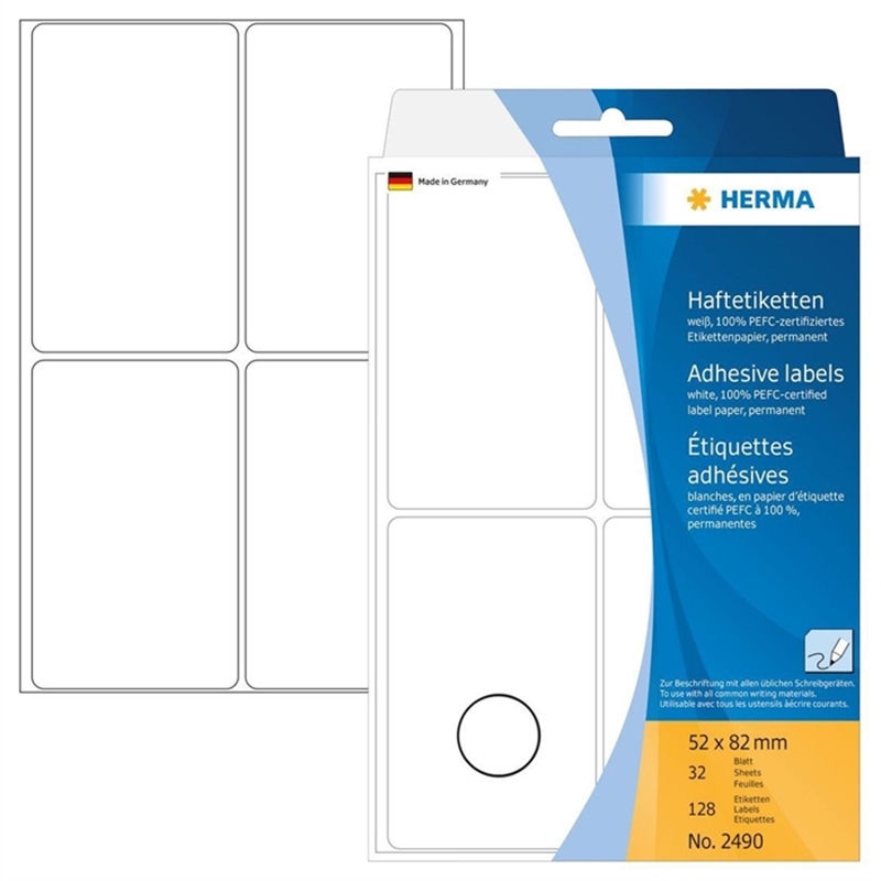 herma-etikett-handbeschriftung-auf-bogen-selbstklebend-spezialpapier-52-x-82-mm-weiss-128-stueck