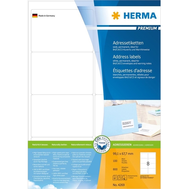 herma-etikett-inkjet/laser/kopierer-selbstklebend-abgerundete-ecken-99-1-x-67-7-mm-weiss-800-stueck