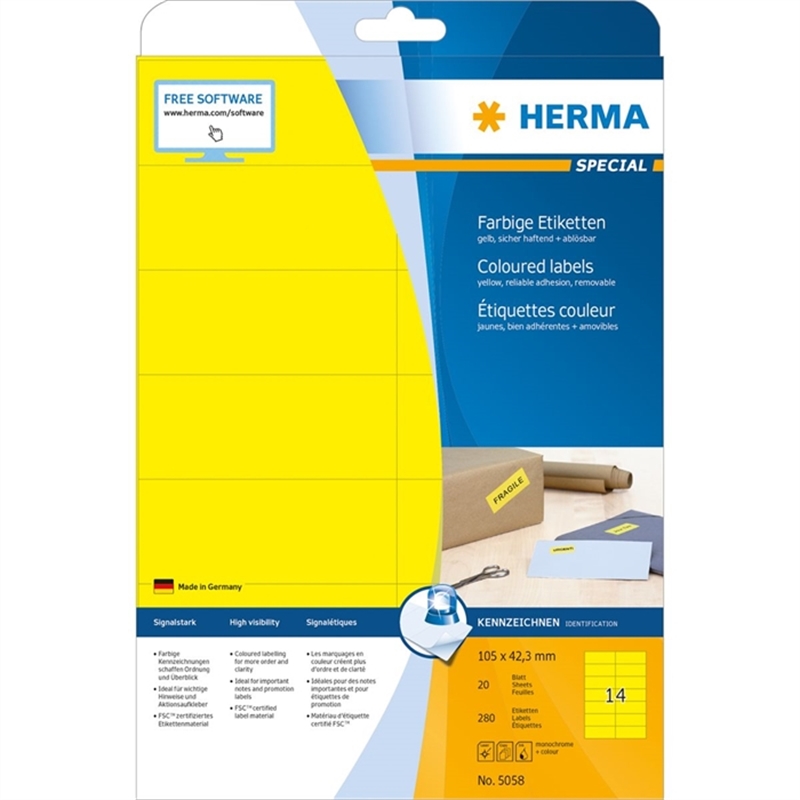 herma-etikett-inkjet/laser/kopierer-selbstklebend-105-x-42-3-mm-gelb-280-stueck