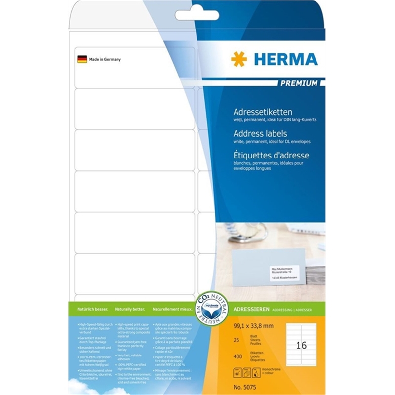 herma-etikett-inkjet/laser/kopierer-selbstklebend-abgerundete-ecken-99-1-x-33-8-mm-weiss-400-stueck