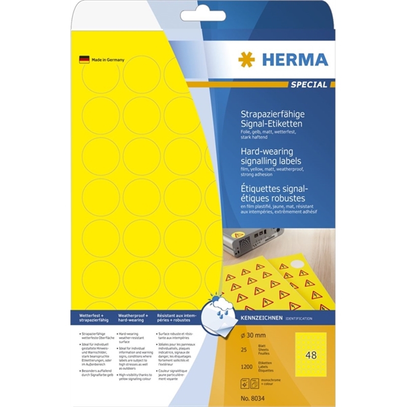 herma-8034-signal-etiketten-strapazierfaehig-a4-30-mm-rund-gelb-stark-haftend-f