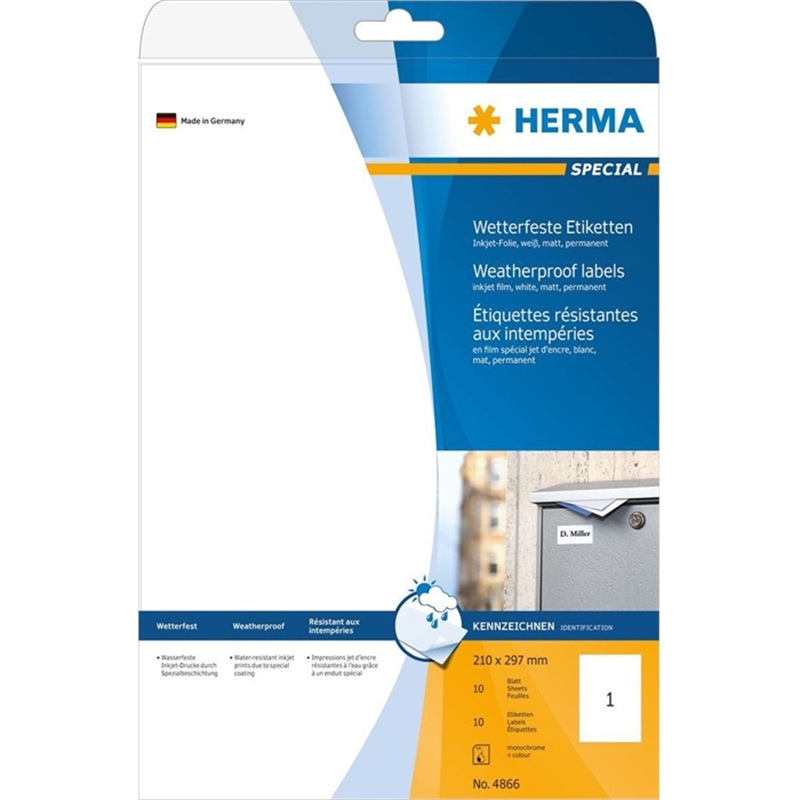 herma-etikett-inkjet-auf-a4-bogen-selbstklebend-folie-210-x-297-mm-weiss-opak-matt-10-stueck