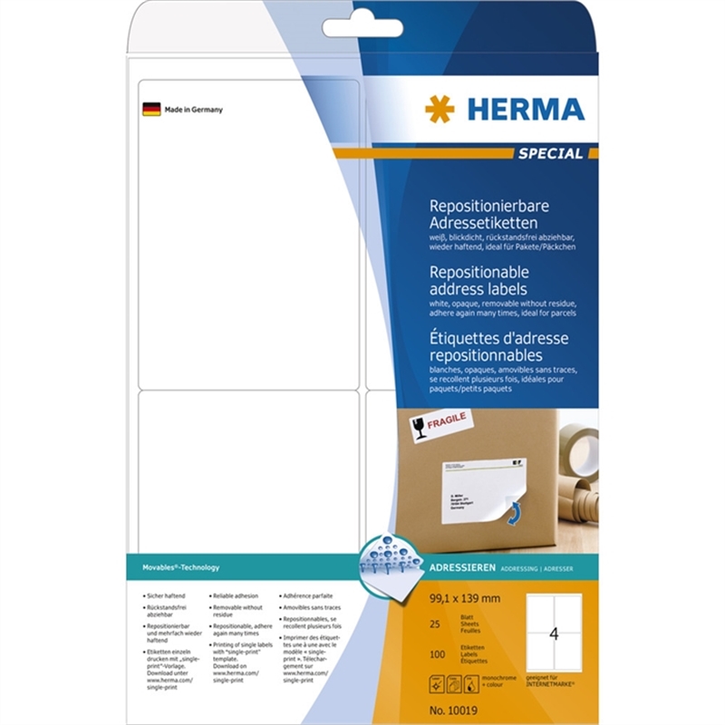 herma-etikett-inkjet/laser/kopierer-selbstklebend-abloesbar-abgerundete-ecken-99-1-x-139-mm-weiss-100-stueck