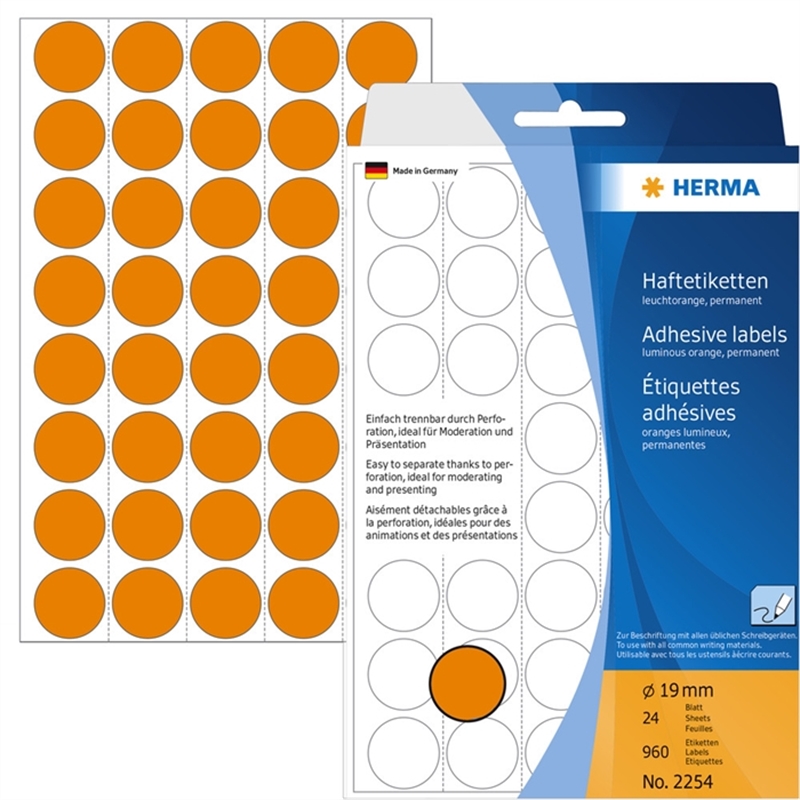 herma-markierungspunkt-handbeschriftung-selbstklebend-19-mm-leuchtorange-960-stueck