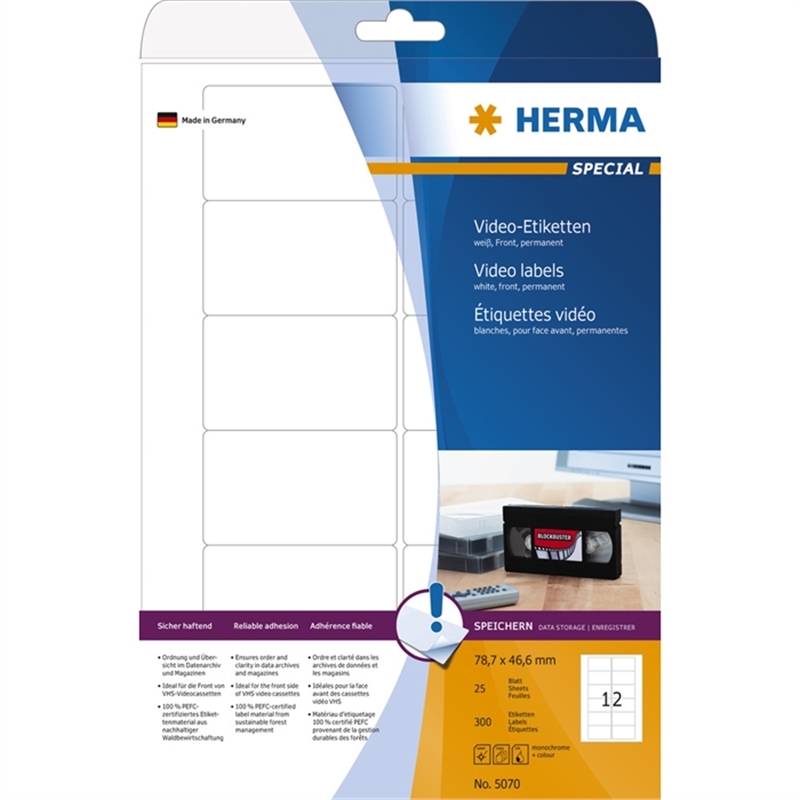 herma-etikett-video-front-inkjet/laser/kopierer-selbstklebend-abgerundete-ecken-78-7-x-46-6-mm-weiss-300-stueck