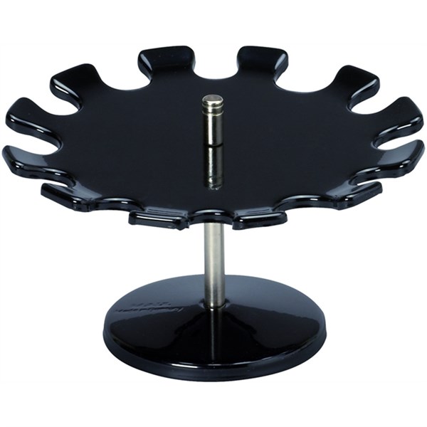 Bild von MAUL Stempelträger, rund, Metall, für: 12 Stempel, 160 x 100 mm, Fuß-Ø: 85 mm, 1 Etage, schwarz