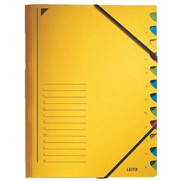 Bild von LEITZ® Ordnungsmappe, Colorspankarton, Gummizug, Eckspanngummi, A4, 12 Fächer, gelb