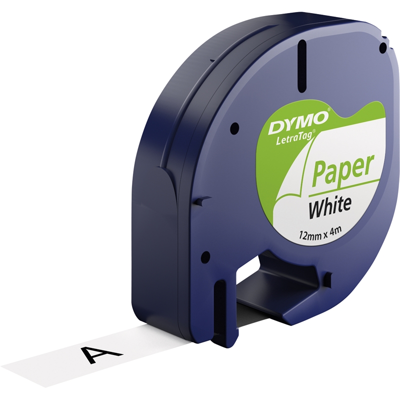 Bild von DYMO Schriftbandkassette LetraTag S0721510 Papier 12mmx4m sw auf ws