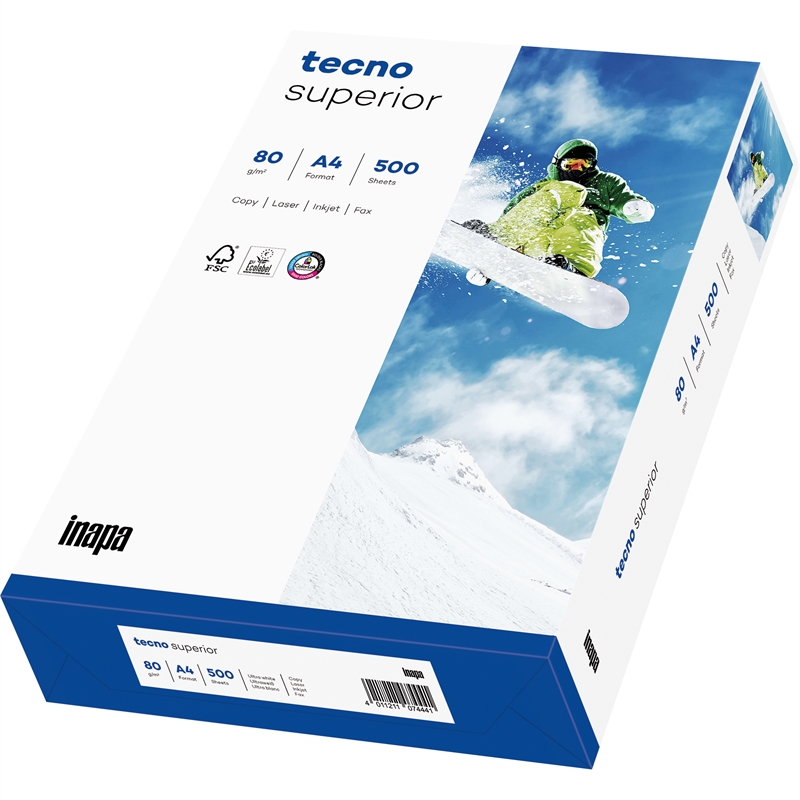 Bild von inapa tecno Kopierpapier Superior 2100011533 A4 gelocht 500 Bl./Pack.