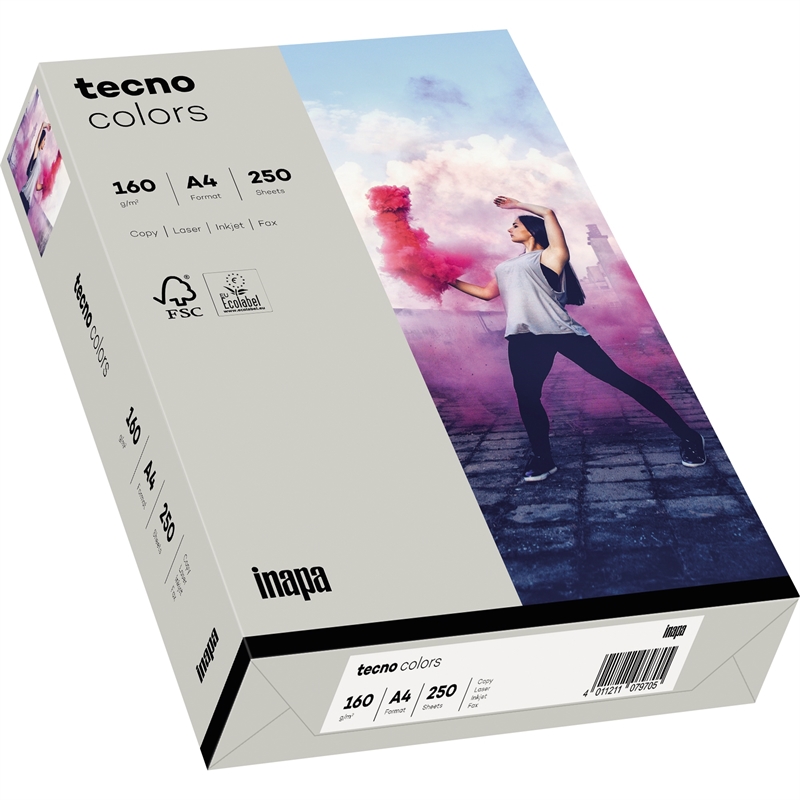 Bild von inapa tecno Kopierpapier colors 2100011364 A4 160g grau 250Bl.