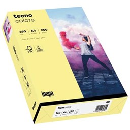Bild von Multifunktionspapier tecno® colors - A4, 160 g/qm, hellgelb, 250 Blatt