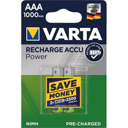 Bild von Varta Batterie RECHARGEABLE AAAMicro, Accu1000mAh (2er Pack)