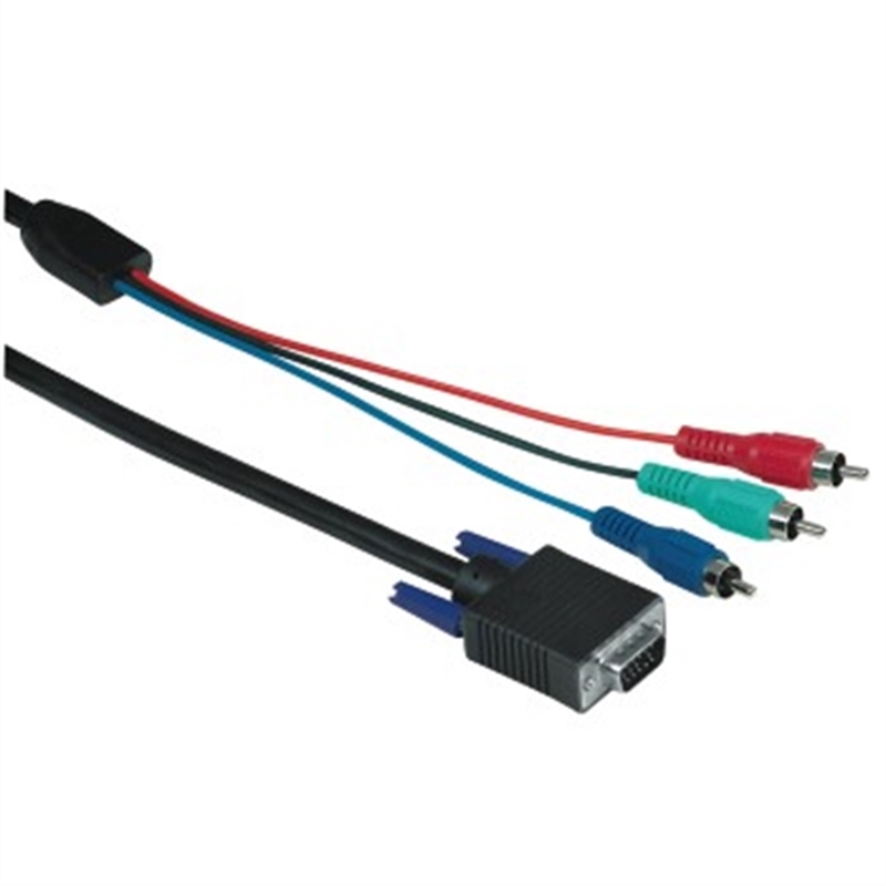 Bild von Video-Verbindungskabel, 3 Cinch-Stecker - HDD-Stecker, 15-pol, 2,0 m / Cinch-Kabel