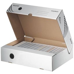 Bild von 6134 Archivbox easyboxx - A4, 80 mm, Wellpappe (RC), breite Öffnung, Klappdeckel, weiß