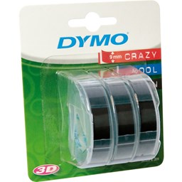 Bild von DYMO Prägeband S0847730 für 9mmx3m schwarz 3 St./Pack.