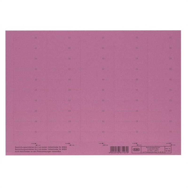 Bild von Elba vertic® Beschriftungsschild für Registratur, 58 x 18 mm, rot, 50 Stück