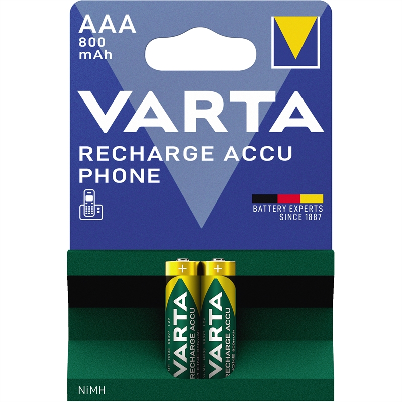 Bild von Varta Akku Phone Accu 58398101402 AAA Micro T398 800mAh 2 St./Pack.