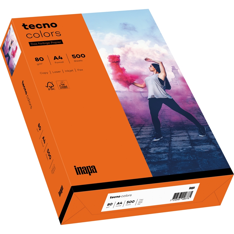 Bild von inapa tecno Kopierpapier Colors 2100011437 A3 80g int.or 500Bl.