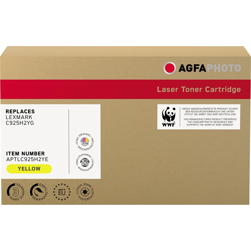 Bild von AgfaPhoto Toner APTLC925H2YE wie Lexmark C925H2YG gelb