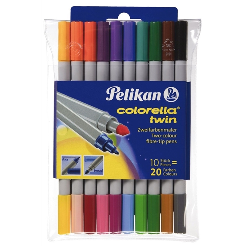 Bild von Pelikan Doppelfasermaler Colorella twin® C304, sortiert, Packung mit 10 Stück