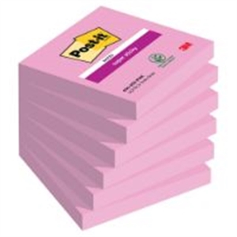 Bild von Post-it® Super Sticky Haftnotizen extrastark pink 6 Blöcke