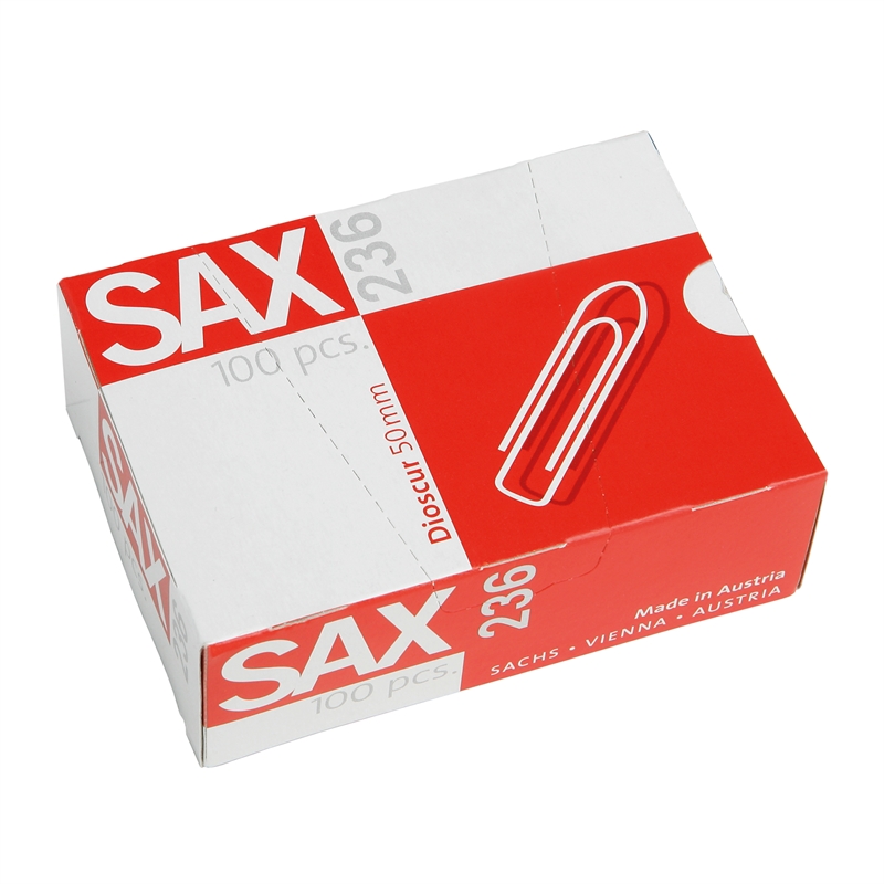 Bild von SAX Büroklammer 1-236-00 50mm verzinkt 100 St./Pack.