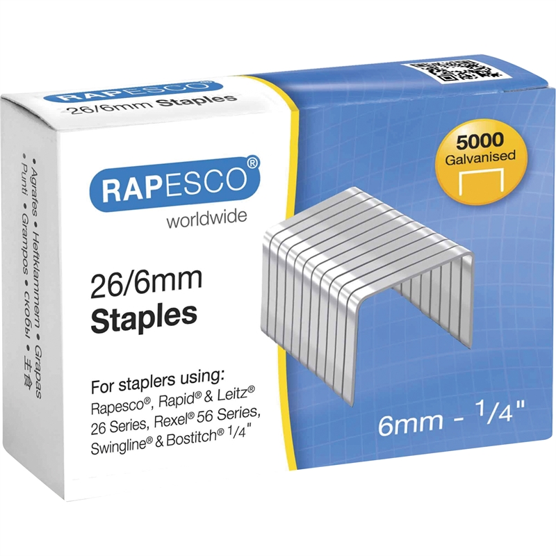 Bild von RAPESCO Heftklammer S11662Z3 26/6 verzinkt 5.000 St./Pack.