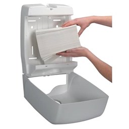 Zeige Details für Falthandtuch - 1-lagig, weiß, 20 x 21 cm, 5.100 Tücher Bild von Falthandtuch - 1-lagig, weiß, 20 x 21 cm, 5.100 Tücher