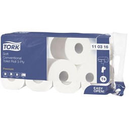 Zeige Details für Tork® Premium Toilettenpapier, extra weich - 3-lagig m. Dekorprägung, hochweiß (8 Rollen) Bild von Tork® Premium Toilettenpapier, extra weich - 3-lagig m. Dekorprägung, hochweiß (8 Rollen)